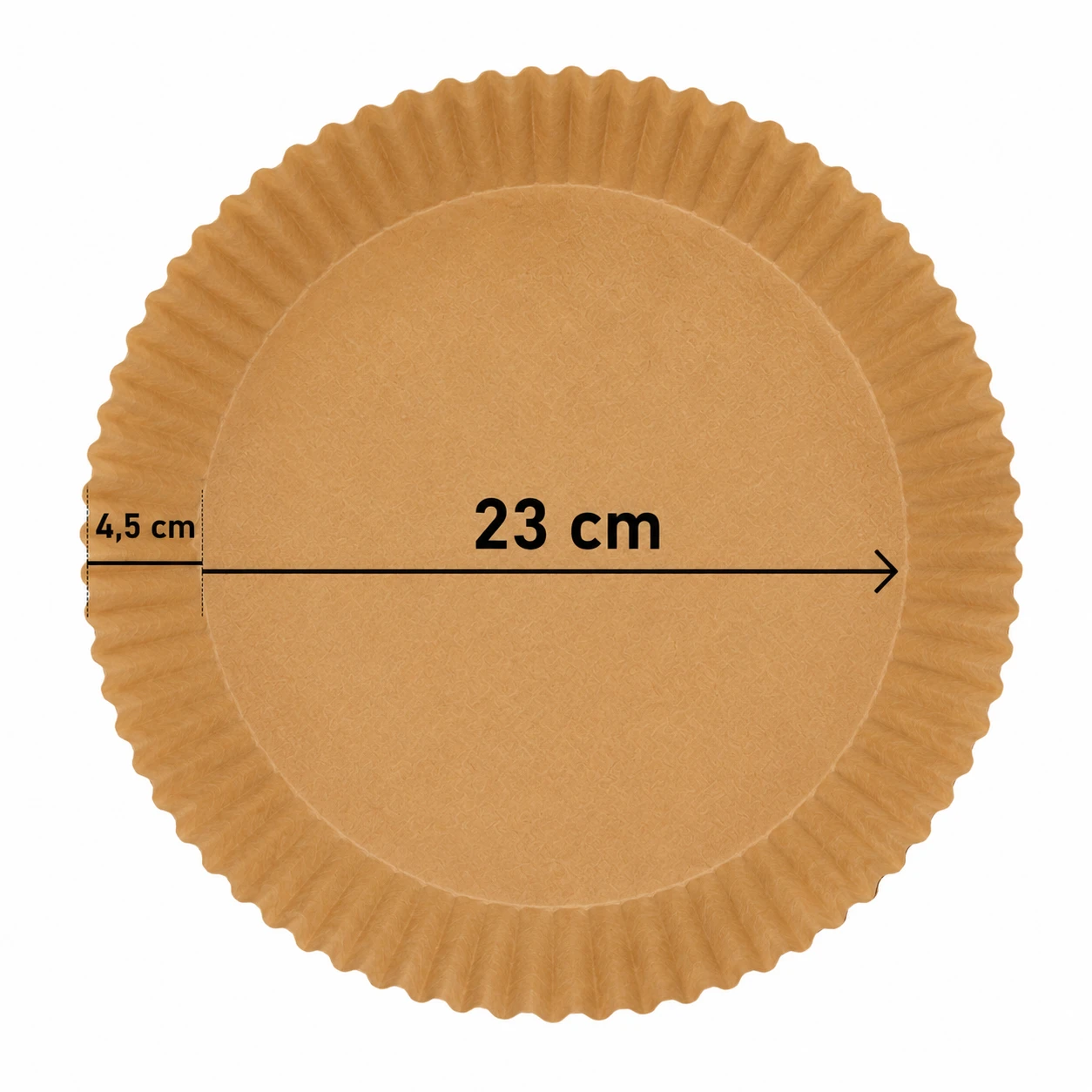 Wymiary okrągłego wkładu Syncra: średnica 23 cm i rant 4,5 cm