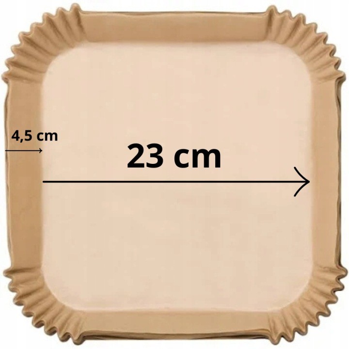 Wymiary wkładu papierowego Syncra 23 × 23 × 4,5 cm